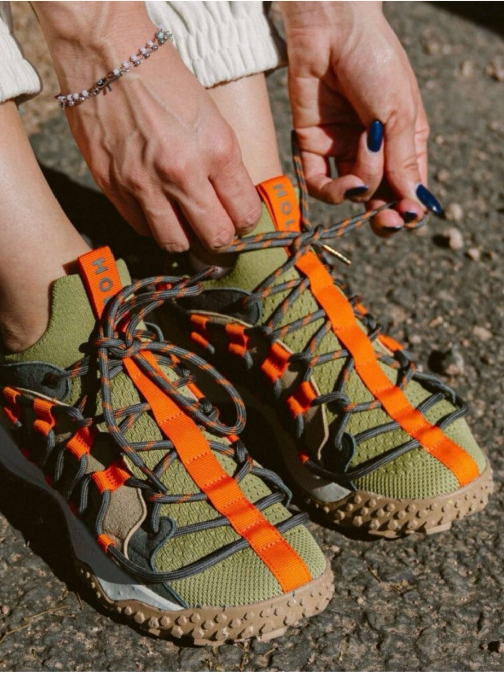 Halo Olive Green & Bright Orange Trail Sneakers - Women's Athletic Shoes